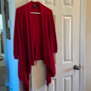 Verve Red Draped Open Cardigan M